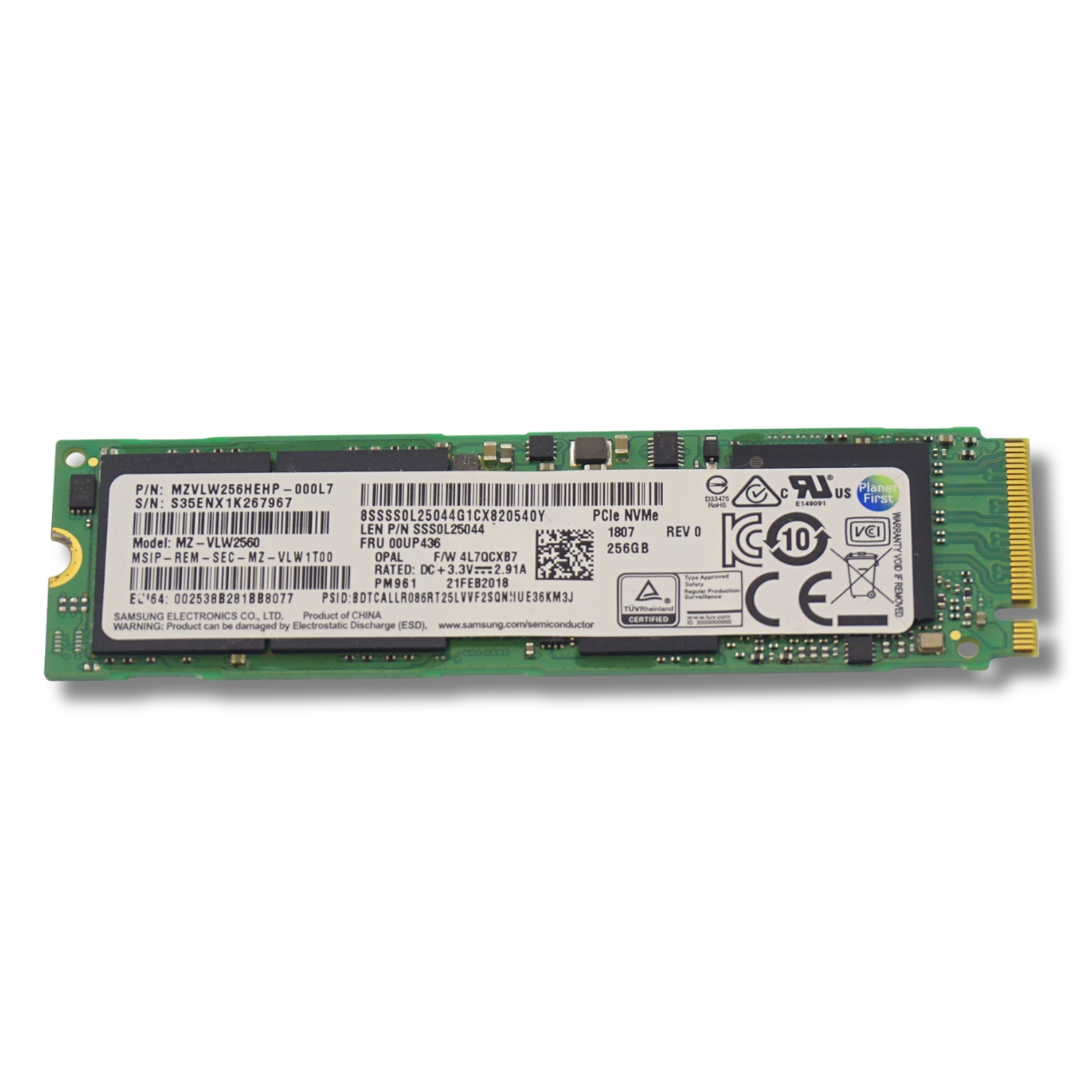 M.2 NVMe SSD 256 GB interne Festplatte