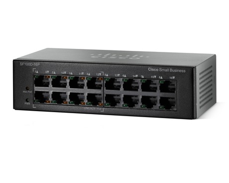 Cisco SF100D-08P 16-Port 10/100 Desktop Switch - Schwarz - Neu - Neuware