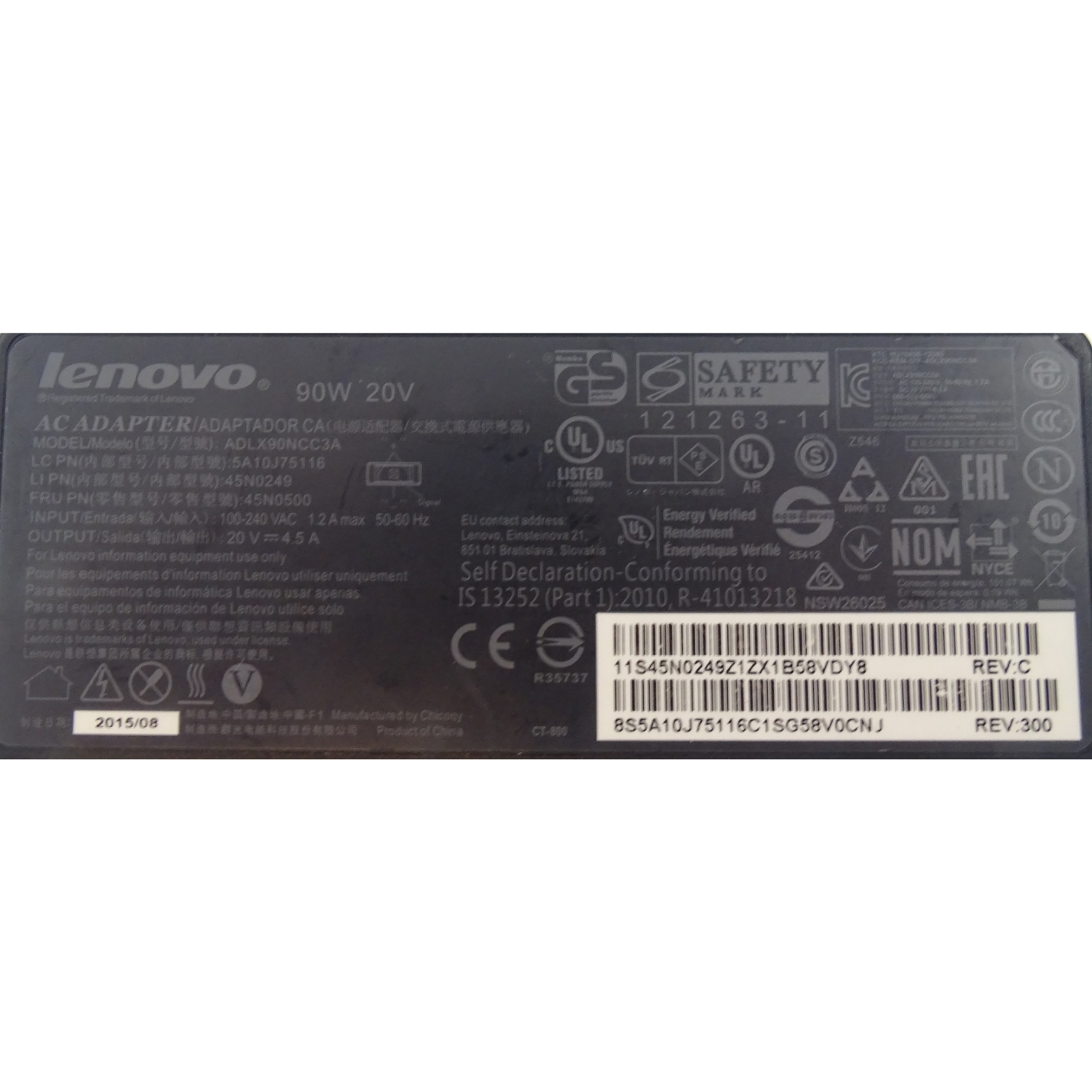 Lenovo Netzteil 90 Watt (20V-4.5A) Flacher Stecker
