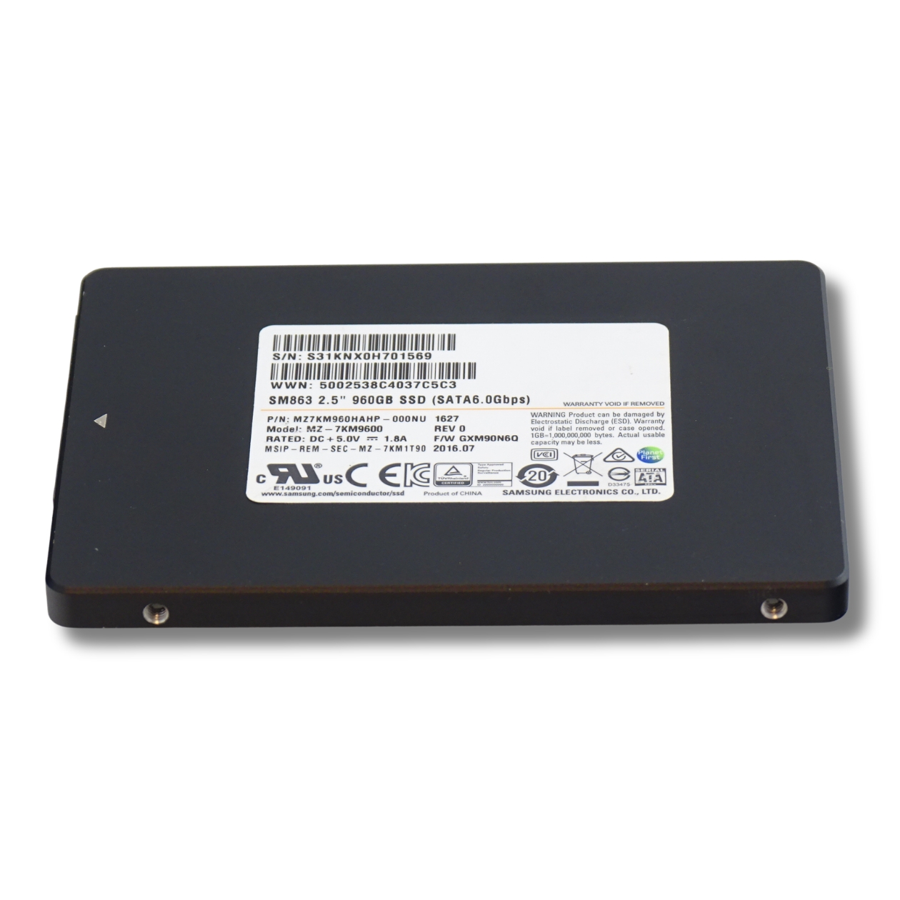 2.5" SATA SSD 960 GB Interne Festplatte