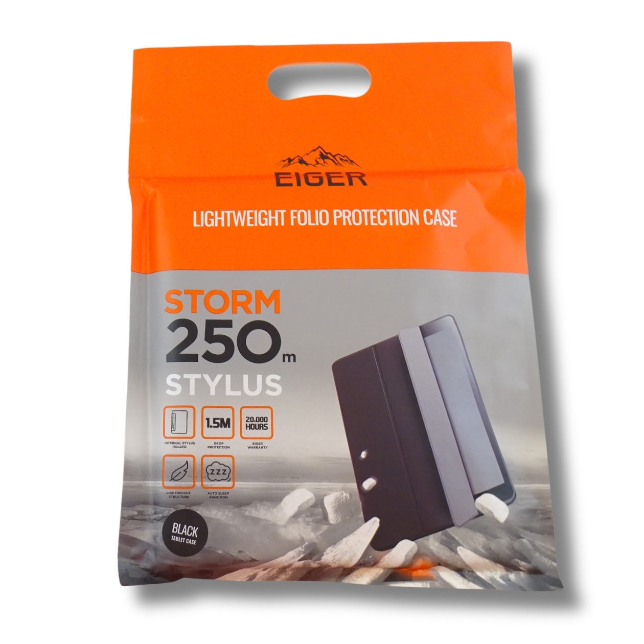 Eiger Apple iPad 10.2 (2019/2020/2021) Schutzhülle mit Stylus Halterung - Storm 250m